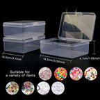 Clear Plastic Mini Storage Containers Box - Empty Plastic Bead Containers with Lids - Hinged Lid for Beads, Earplugs, Pins, Small Items - 12 Pack (5.6 x 4.1 x 1.9 inch) - size: 5.6 X 4.1 X 1.9 Inch