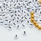 Looconi 500pcs Number Beads 2 Plastic Beads for Jewelry Making - color: Number2, size: 7x4mm