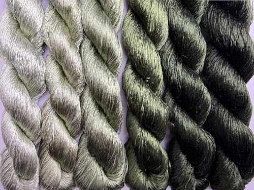 100% Nature Mulberry Handmade Embroidery Silk Thread Woven Jewelry Accessory Artificial Flowers Cross Stitch Floss DIY Sewing Kits 6 Gradient Colors 22m Each (32) - color: 32