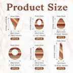 Beadthoven 12pcs/6 Pairs Natural Wood Charms DIY Earrings Pendants Colorful Striped Dark Red Rustic Wooden Pendants Mix Wood Pieces for DIY Jewelry Making Bohemian Earrings Necklace Accessories - color: Dark Red Brown