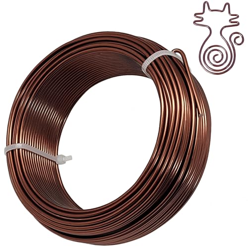 YEQIN 12 Gauge Aluminum Wire, 105 Feet 2mm Bendable Metal Craft Wire for Sculpting, Armature, Jewelry Making, Floral Making, Doll Making, Modelling, Crafting, Bonsai Training (Bronze) - color: Bronze