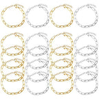 tiggell 20pcs Chain Bracelets Kit Alloy Link with Lobster Clasps for Christmas DIY Women Jewelry Findings Bracelet Making (Gold & Silver) - color: Gold & Silver