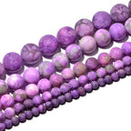 AD Beads Beautiful Natural Matte Gemstone Round Spacer Loose Beads 4-12mm (6mm, 07 Matte Purple Jasper) - color: 07 Matte Purple Jasper, size: 6mm