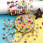 480PCS Fruit Polymer Clay Beads for Bracelet Earring Jewelry Making, Mixed Clay Spacer Beads Charms for DIY Art Craft Gifts (Fruit) - color: Fruit