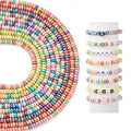 Elecrelive 10 Strands Flat Round Pearlized Clay Beads 6mm Heishi Polymer Spacer Beads Colorful Loose Clay Bracelet Kit for Chocker Necklace Earring DIY Crafts - color: Pearlized 10 Colors