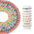 Elecrelive 10 Strands Flat Round Pearlized Clay Beads 6mm Heishi Polymer Spacer Beads Colorful Loose Clay Bracelet Kit for Chocker Necklace Earring DIY Crafts - color: Pearlized 10 Colors