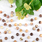4mm 200pcs Natural Stone Round Beads Genuine Stone Beading Loose Gemstone DIY Charm Smooth Beads for Bracelets Necklaces Earrings Hole Size 1mm (Brown Zebra Jasper 4mm) - color: Brown Zebra Jasper, size: 4mm