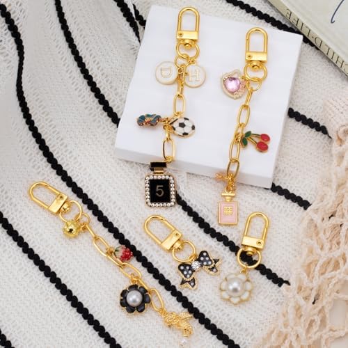 Hzopcw 30pcs Gold Keychain Making Kit, Key Ring Swivel Snap Hook Chains, Extender Keychain Bag Charm Kits for DIY Crafts Jewelry Making Handbag Purses- A Style - color: Gold-30pcs-A Style
