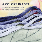 4 Skeins Mulberry Silk Floss Embroidery Thread Floss-Cross Stitch Threads China Silk Woven Jewelry Threads DIY Sewing Kits (18) - color: 18