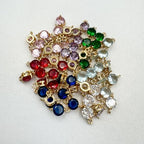Zirconia Connector Charms Crystal Gold Plated Brass Links for Jewelry Making Bracelet Necklace Earring Pendant Craft Supplies DIY Accessories - color: Round (Mini)-Mix-21Pcs