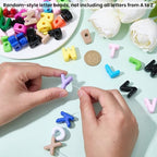 50Pcs Random Styles Letter Shaped Beads Alphabet Acrylic Beads Bulk Plastic Opaque Colorful Cartoon Letter Spacers for Jewelry Making Findings DIY Crafts Gifts Bracelet Earrings Adults - style: Style 6