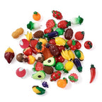 Cheriswelry Cup Cake Resin Pendants Lovely Food Sweet Dessert Dangle Charms Links Hanging Ornament with Metal Loop Fruit Pendants for Key Chains Bracelet Necklace Jewelry Making - color: Mixed Color Fruit