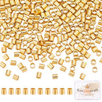 Beebeecraft 1 Box 300Pcs Crimp Beads for Jewelry Making 201 Stainless Steel Tube Crimp End Spacer Beads for DIY Earrings Bracelet Necklace - size: 1.5x1.5mm