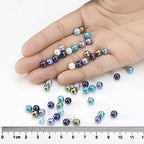 BEADNOVA Satin Pearls Beads for Crafts Tiny Loose Imitation Glass Pearls for Jewelry Making (6mm, 500pcs, Multi Color) - color: 6mm 500pcs Mix Lot M02