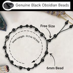 Amazing Gemstone Crystal Anklet Ankle Bracelets for Women - Waterproof Beaded Healing Crystal Anklets, Plus Size Chakra Gemstone Bead Anklet - color: Black Obsidian, style: Hand Knotted