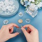 AHANDMAKER 30 Pc Acrylic Ring Display Holder - Transparent Ring Showcase for Selling, Wedding & Home Retail Showcase, Round - style: Round