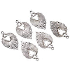Mega Pet 10pcs Tibetan Silver Leaf Chandelier Component Links Charm Pendant Connectors with 5 Holes for Multi Layers Dangle Earring Bracelet Necklace Jewelry Making - color: Antique Silver, Leaf