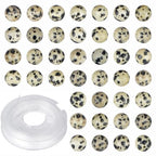 4mm 200pcs Natural Stone Round Beads Dalmation Jasper Genuine Stone Beading Loose Gemstone DIY Charm Smooth Beads for Bracelets Necklaces Earrings Hole Size 1mm (Dalmation Jasper 4mm) - color: Dalmation Jasper, size: 4mm