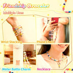 iumulinrui Friendship Bracelet Kit Concert Bracelets Merch, 5200 Pcs Clay Beads Bracelet Making Kit Tricolor Letter Bead, Jewelry Set with Pendant, DIY Craft Gifts Suitable for Beginners - color: Yellow