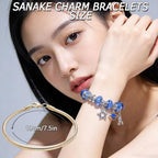 Exway 10 Pcs Snake Charm Bracelet Chain 7.5 Inch Gold Charm Bracelet Kit Snake Chain Bracelets Chain for Christmas DIY Women Jewelry Making Gifts - color: gold style A, size: 7.5in