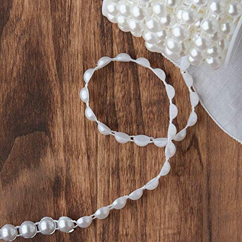 White Fused String Pearl Beads on Spools for Wedding Favors, Crafts, Decorating & Displaying & More - color: 27 Feet White