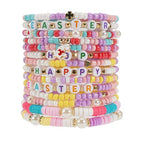 Twinfree Bohemia Beaded Bracelet for Women, Polymer Clay Stretch Bracelets - color: color 44
