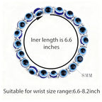 Handmade 8mm Beaded Bracelets For Men Protection Bracelet For Women Chakra Feng Shui Stretchy Handmade Lucky Money Stretchy Crystal Bracelets Best Gifts - color: Evil eyes