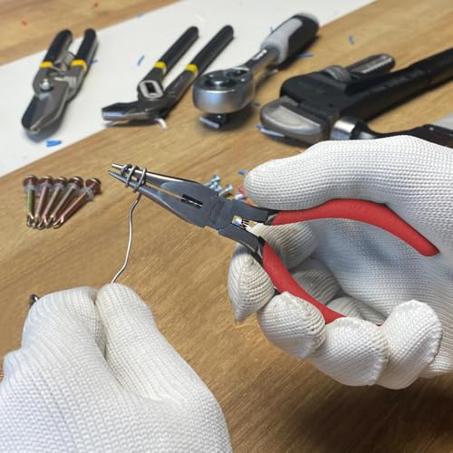 Needle Nose Pliers, 5 Inch, Needles Noses Pliers Set, 10 Pack, Small Needle Nose Plier, Long Nose Plier with Side Cutter, Spring Loaded Jewelry Needle Nose Pliers for Cutting and Bending Wire - color: 10 Pcs