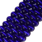 HAAMIIQII 35pcs 10mm Dark Blue Cat Eye Beads Round Loose Gemstone Beads for Jewelry Making Strand 15 Inch - color: Dark Blue, size: 10mm (35pcs)