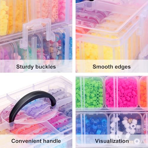 SGHUO Bead Organizer Box, 112pcs Small Organizers, 4-Tier Stackable Storage Container Box for Art Craft Storage, Washi Tape, Kids Toys, Jewelry, Beauty & Sewing Supplies - style: 4 tier-2in