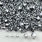 1310pcs Bicone Crystal Glass Beads 2mm 3mm 4mm 6mm 8mm Faceted Crystal Spacer Beads for Bracelets Necklace Pendants Earrings DIY Jewelry Craft Making(Silver) - color: Silver