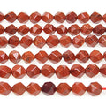 MJDCB Best Sellers Natural Stone Beads Faceted Polygon Red Stone Crystal Energy Stone Healing Power for Jewelry Making(8mm) - color: Red Stone
