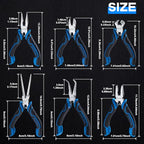 SPEEDWOX 6-Piece Mini Pliers Set - Needle Nose, End Cutting, Bent Needle Nose Diagonal, Long Nose and Linesman Pliers For Jewelry Making Beading,Craft Making Electronic Repair with Carrying Pouch - style: 6PCS A Set