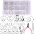 Prdingfy 579PCS Keychain Making Kit, Key Chain Supplies Including Keychain Clip, Key Rings, Lobster Claw Clasps, Jump Rings, Extender Chain,Pliers for Key Chain Making and Jewelry Making(Silver) - color: Sliver