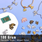 stino 100g Metal Pendant Charms for Jewelry Making, Bulk Silver & Gold Plated Charms for Braclet Necklace Crafts, Animal Plant Flower Pet and so on - color: Elephant Mixed Color