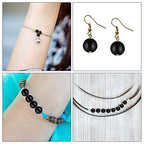 Ecally 300 Pieces Black Matte Onyx Beads Natural Black Agate Round Frosted Onyx Gemstone Loose Beads for Bracelet Necklace Jewelry DIY Making(6 mm) - size: 6mm