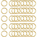 Carabiner Clip 48Pcs Gold Metal Key Ring Clip Circle Keychain Rings Bulk Spring O Ring Round Cute Carabiner Spring Snap Hook Key Chain Clips for DIY Keychain Bag Charm Handbag Purse Dog - color: Gold
