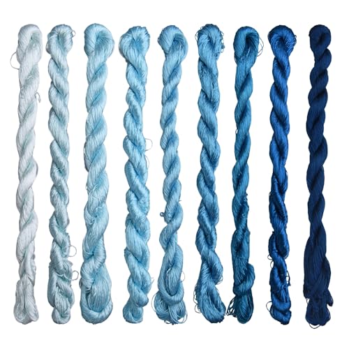 Natural 100% Silk Thread, Handmade Embroidery Thread Silk Floss 9 Colors 110m Each (64) - color: 64