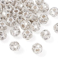 Craftdady 30Pcs 12mm Crystal Rhinestone Rondelle Spacer Beads Silver Disco Ball Loose Beads for Jewelry Making - color: Silver-12x10mm