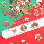 SANNIX 110Pcs/55 Pairs Christmas Charms, Gingerbread Man Charm Holiday Gold Enamel Pendants for DIY Bracelet, Necklaces, Earrings Craft Supplies - style: Gingerbread Charms