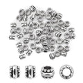 60Pcs Antique Silver Barrel European Beads 4mm Large Hole Spacer Beads Silver European Rondelle Bead Bulk Antique Tibetan Metal Column Barrel Charm Bead for Bracelets Earring Necklace Jewelry Making