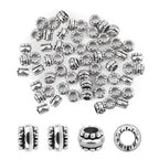 60Pcs Antique Silver Barrel European Beads 4mm Large Hole Spacer Beads Silver European Rondelle Bead Bulk Antique Tibetan Metal Column Barrel Charm Bead for Bracelets Earring Necklace Jewelry Making