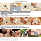 ZOCONE 4 Packs Embroidery Necklace Kits, Embroidery Pendant Kit Mini Cross Stitch Kit with 4 Hoops, Necklace, Pendant, Stamped Pattern Cloth, Instructions, etc., Embroidery Kits for Adults - color: 4 Packs-A