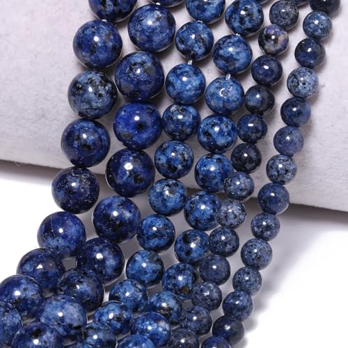 Stone Beads, 45pcs Blue Sodalite, 8mm Round Loose Beads for Jewelry Making, Bracelets, with Bag, String & Card - color: Blue Sodalite Beads, size: 8mm