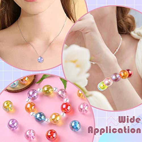 DanLingJewelry 100Pcs 20mm Acrylic Crystal Round Spacer Beads AB Color Acrylic Crafts Beads for Necklace Bracelet Jewelry Making - color: 100pcs - 6mm Round