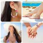 XMZCOLA Clay Beads Charm Bracelet Making kit, 12800pcs Pcs 96 Colors 6mm Flat Spacer HEI shi Beads Kits, Crafts Gifts Set for 2026 Christmas Gifts - color: 96 colors