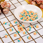 50PCS Handmade Polymer Clay Beads Pineapple Slice Shape Loose Beads Fruit Theme Spacer Beads for DIY Bracelet Necklace Earring Charm Jewelry Making Hole 1.6mm - color: Pineapple