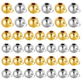 Mabor 40Pcs Crimping Beads for Jewelry Making, Gold & Silver Spacer Jewelry Crimp Beads Metal Stopper Crimp Charms for Bracelet Necklace Ends Accessories