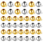 Mabor 40Pcs Crimping Beads for Jewelry Making, Gold & Silver Spacer Jewelry Crimp Beads Metal Stopper Crimp Charms for Bracelet Necklace Ends Accessories