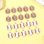 20PCS Sports Charms Enamel Basketball Baseball Pendant Charms for Jewelry Making Rhinestone Ball Game Softball Charms for Necklace Bracelet Earrings DIY Crafts - color: Set 3